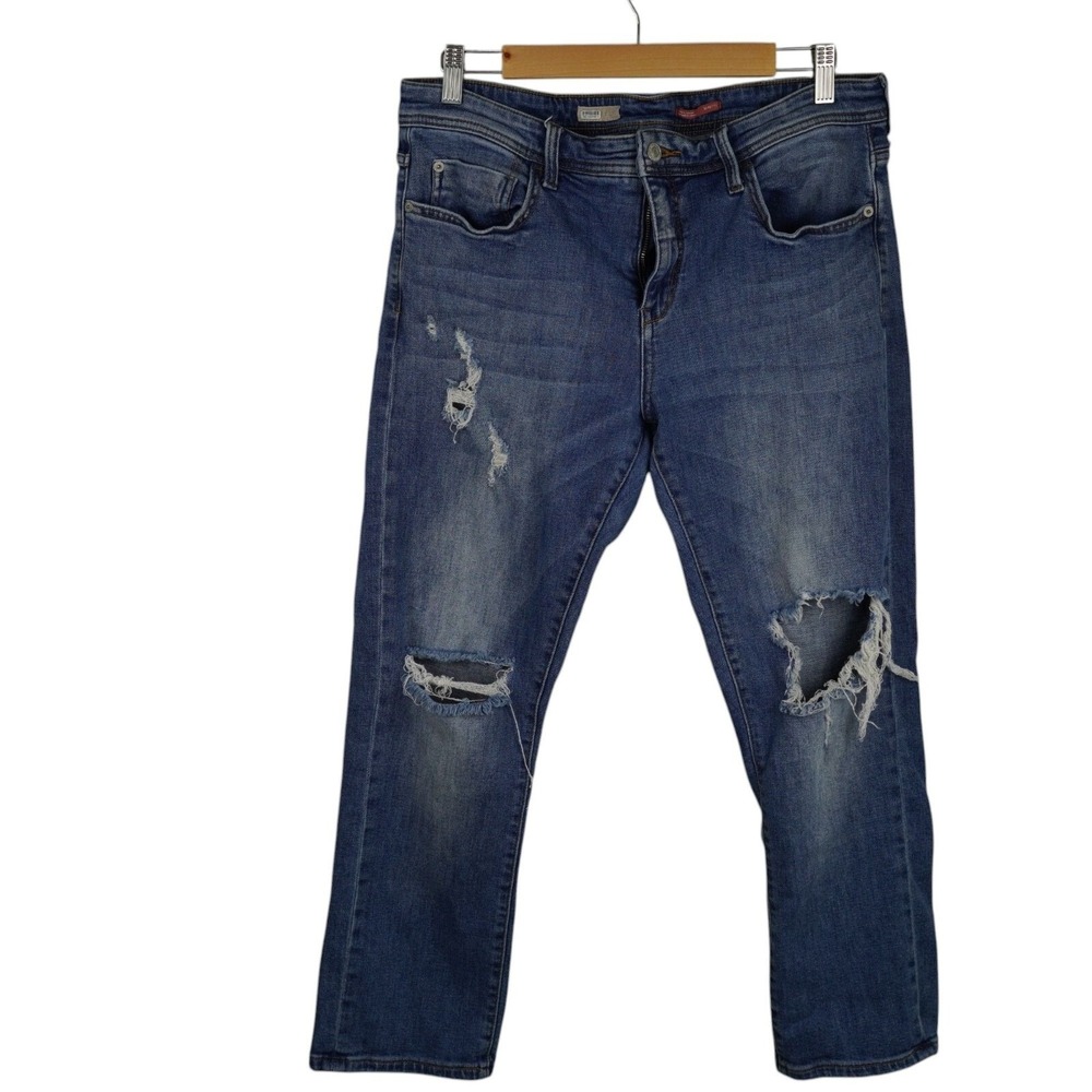Anthropologie Pilcro Jeans Size 30 Petite Slim Boyfriend Crop Distressed Stretch